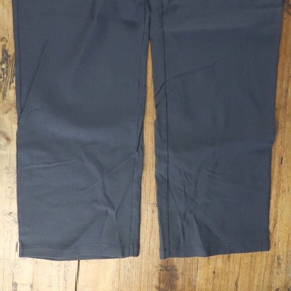DARK GREY HIGH RISE WAIST PULL ON WIDE LEG PANTS WITH POCKETS LINED - Picture 5 of 7